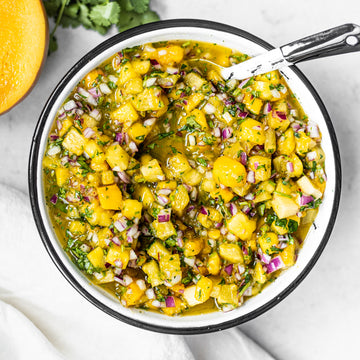 Receta de salsa de mango con piña para camarones apanados