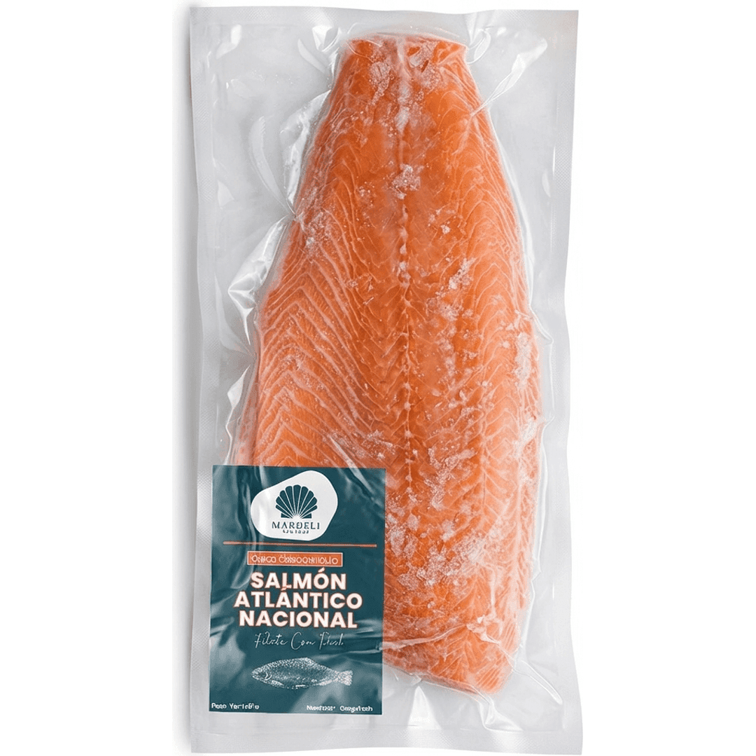 Filete de salmón con piel congelado al vacío premium - Mardeli Seafood