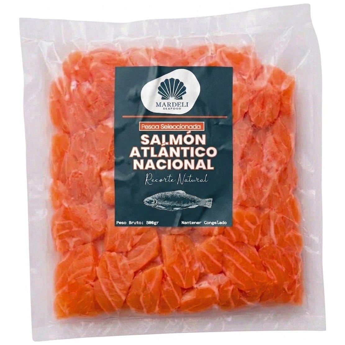Salmón natural en recortes 500gr